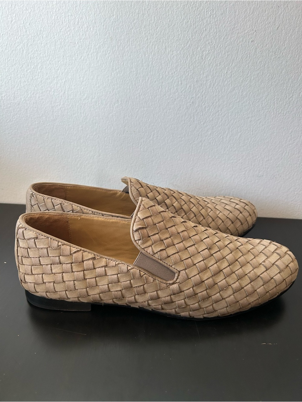 Robert Zur Women 11M Woven Leather Loafers Shoes
